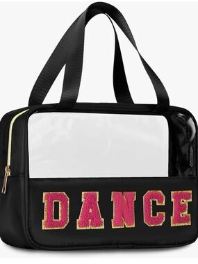 Black Clear Dance Tote Bag with Pink Accent